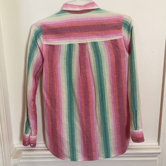 J Crew beautiful, rainbow stripe top - Picture 5 of 11